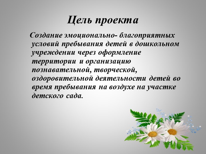 Презентация проекта по благоустройству участка детского сада