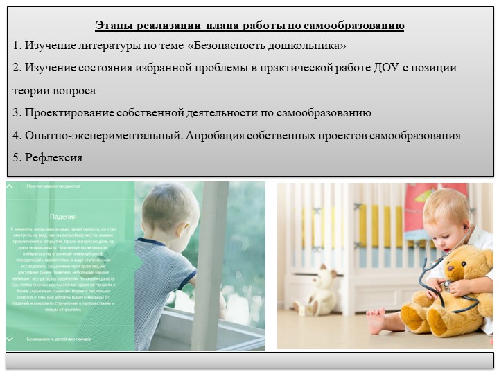 Презентация отчёта по теме самообразования "Безопасность дошкольника"
