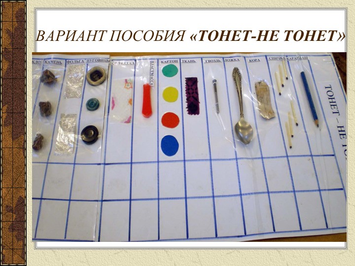 Презентация "Экспериментальная деятельность по изучению свойств воды, воздуха и различных материалов"