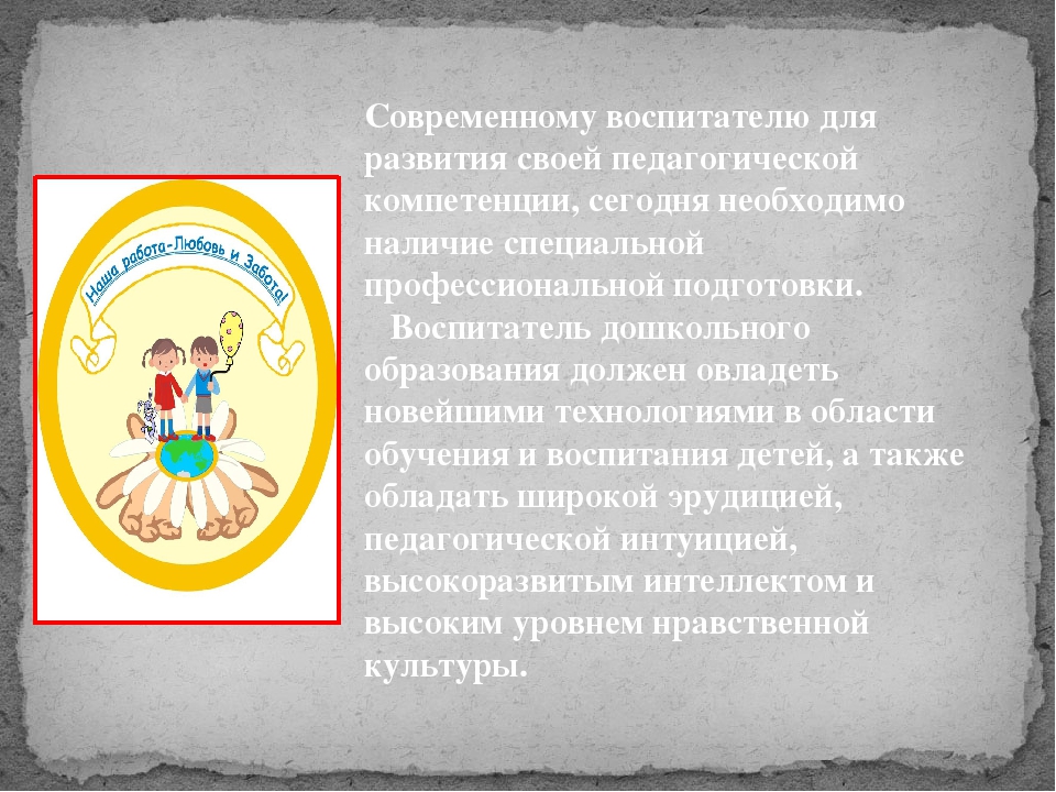 Профессиональные компетенции воспитателя в свете «Профессионального стандарта педагога»