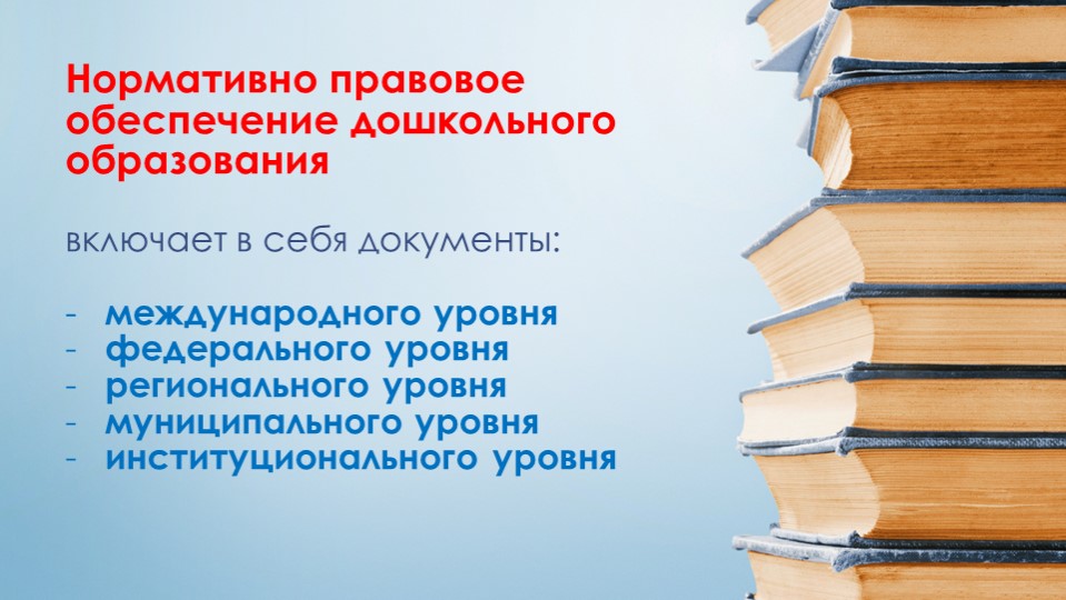 Нормативно-правовые акты определяющие деятельность дошкольной образовательной организации