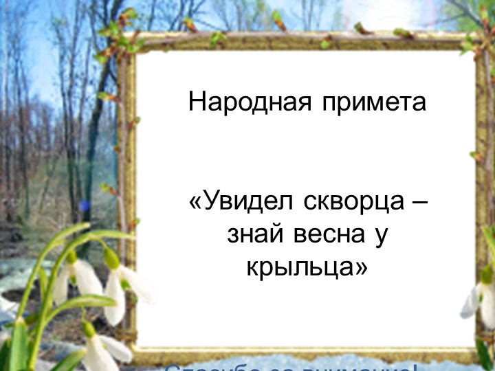 Проект "Об изменениях природы весной"