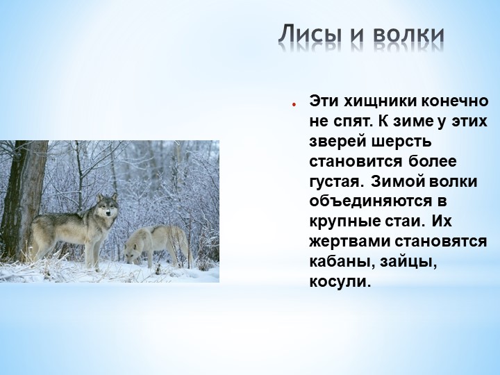 Презентация Кто как готовится к зиме