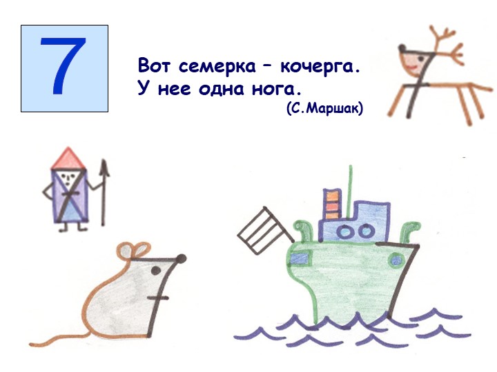 Презентация дидактического пособия на тему "Веселое превращение цифр" в процессе изобразительной деятельности
