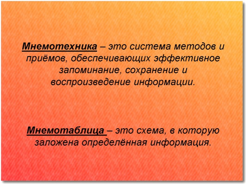 Мнемотехника, как способ заучивания стихотворения.