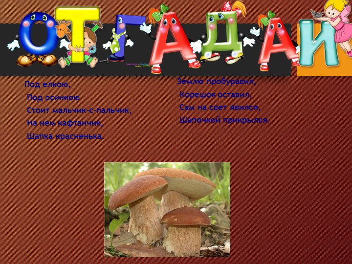 Презентация на тему:"Съедобные и несъедобные грибы"