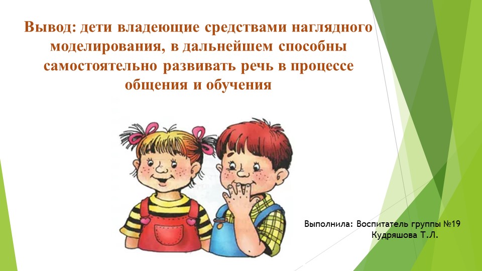 Речевое развития дошкольников посредствам наглядного моделирования