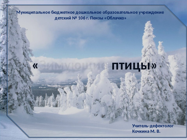 Презентация по ознакомлению с окружающим миром на тему "Зимующие птицы"