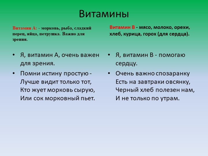 Презентация по ФЦКМ "Витамины"
