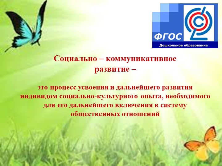Презентация "Организация деятельности педагога по социально - коммуникативному развитию дошкольника"