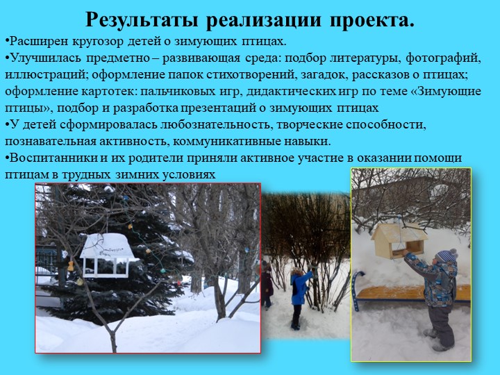 Презентация.Экологический проект"Покормим птиц зимой"