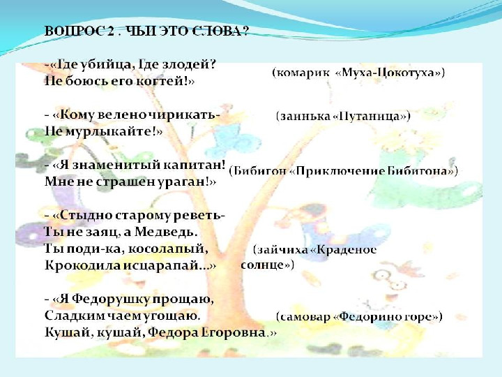 ЗАНЯТИЯ ПО КОРНЕЮ ЧУКОВСКОМУ