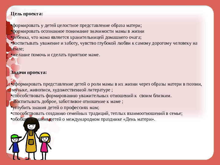 Проект на тему :"Мамин праздник—мамин день"
