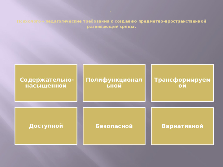 Презентация Педагогический совет "ПРЕДМЕТНО- ПРОСТРАНСТВЕННАЯ РАЗВИВАЮЩАЯ СРЕДА В ДОУ в соответствии с ФГОС"