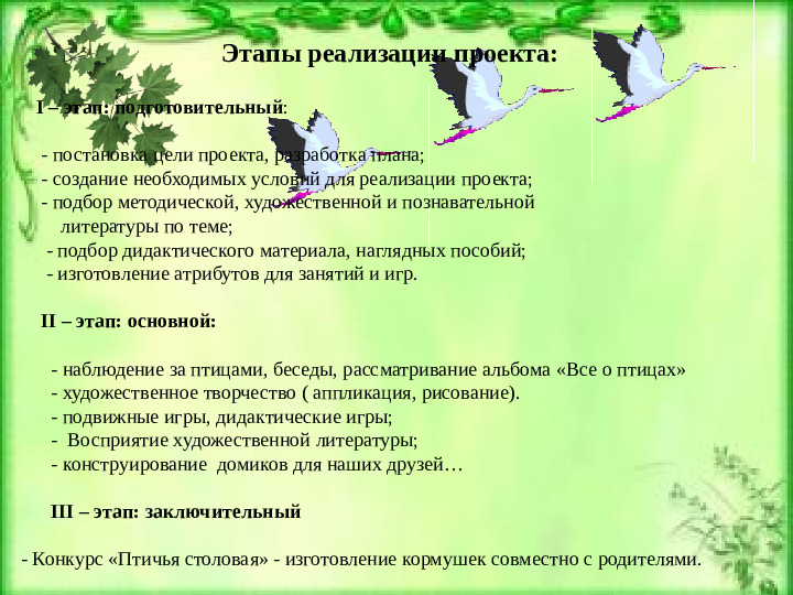 Проeкт: "Птицы наши друзья"