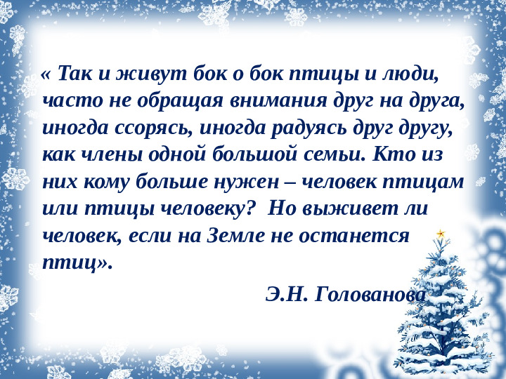 Презентация проекта "Зимующие птицы"