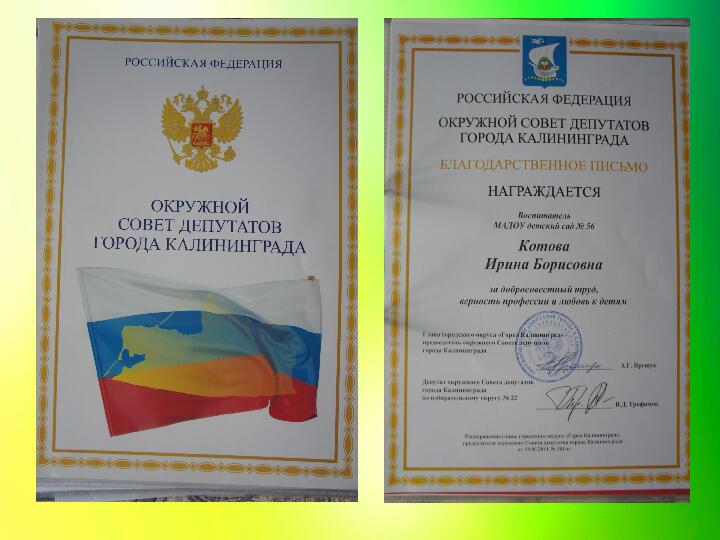Портфолио педагога дошкольного образования Котовой Ирины Борисовны