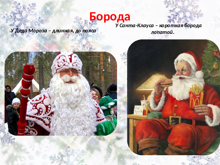 Презентация на тему:"Дед Мороз и Санта Клаус."
