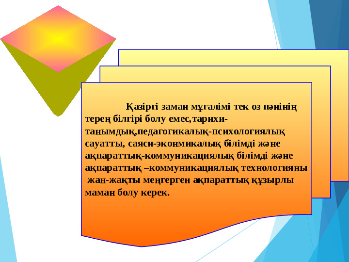 Өз білімін жетілдіру жоспары.