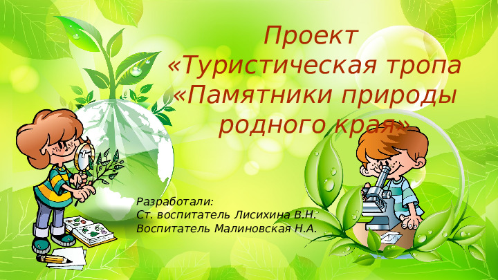 Проект "Туристическая тропа "Памятники природы родного края"
