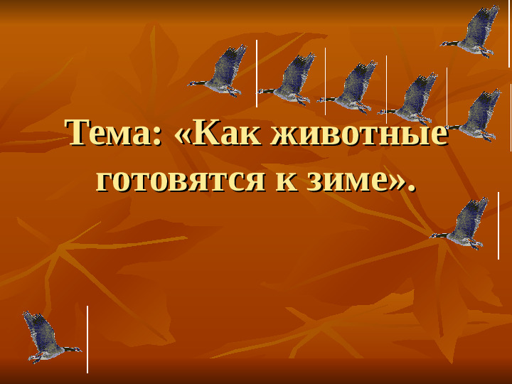 ПРЕЗЕНТАЦИЯ по ознакомлению с окружающим миром "Как животные готовятся к зиме"