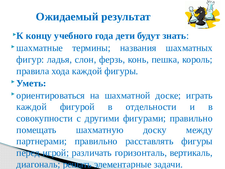 Презентация кружковой работы "Юный шахматист"