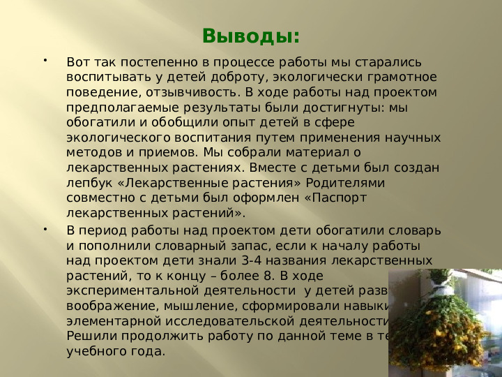 Исследовательский проект лекарственные растения