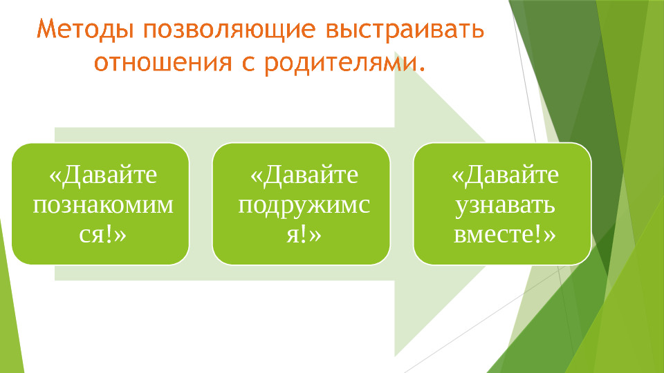 Формы работы с родителями в условиях детского сада