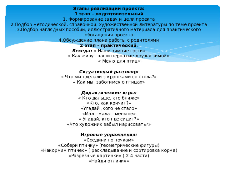 Презентация Проект "Зимние гости"