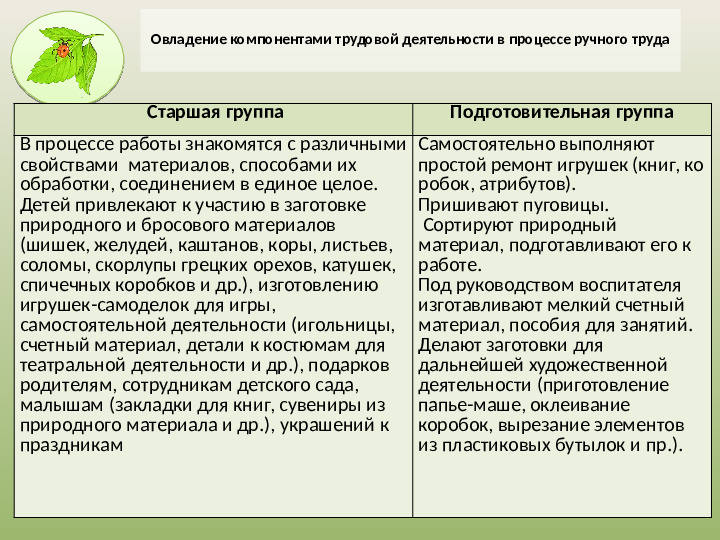 Презентация на тему «Трудовое воспитание дошкольников в ДОУ в свете ФГОС» .