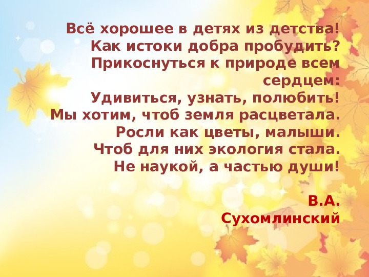 Презентация по экологическому проекту"Окно в природу.Осень"