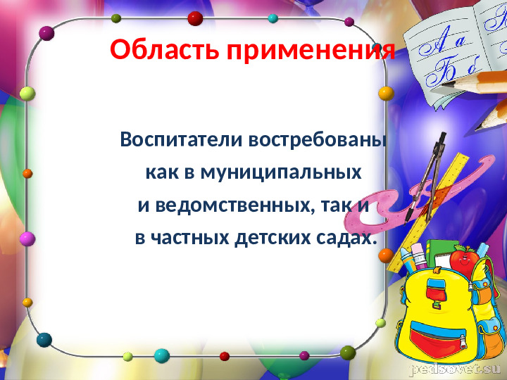 "Моя будущая профессия воспитатель"