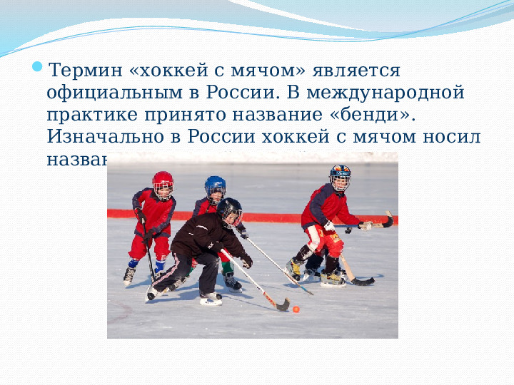Ознакомление детей дошкольного возраста с видом спорта "Хоккей с мячом"