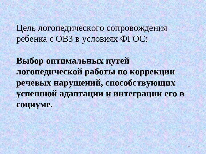 «Логопедическое сопровождение детей с ОВЗ в условиях ДОУ»