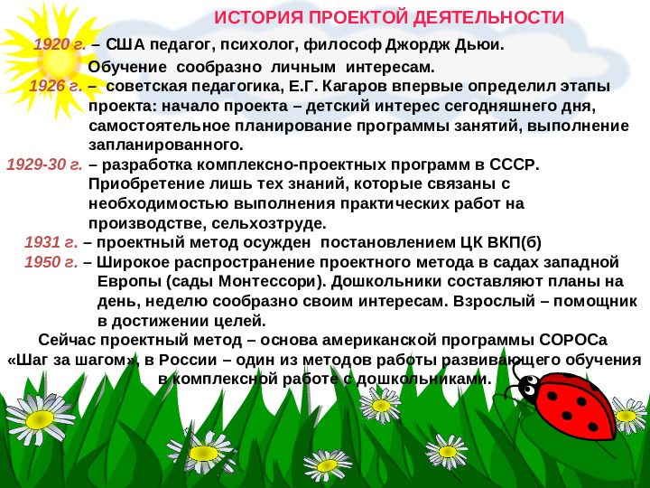 Презентация для воспитателей "Использование метода проекта в работе с дошкольниками"