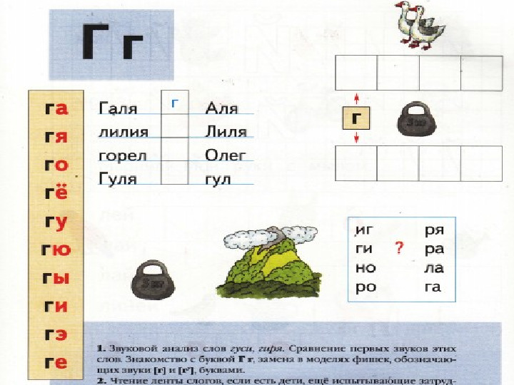 Презентация к учебнику Играем и читаем вместе Буква Г