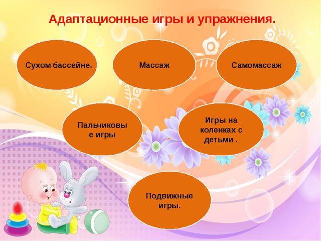 Адаптационные игры и упражнения для детей 1,5 до 3 лет