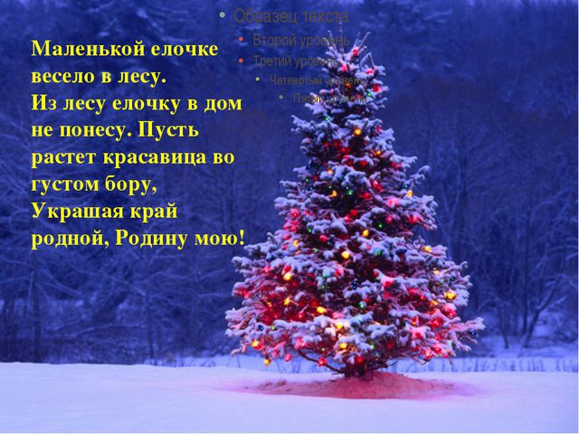 Сохраним жизнь ёлочки. Презентация для дошкольников