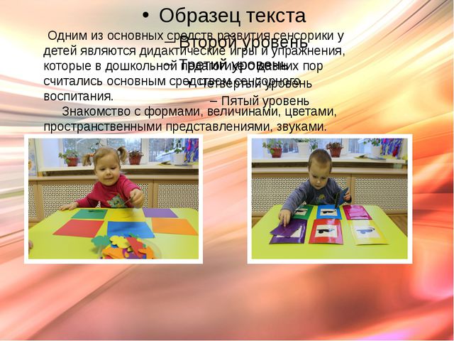 Презентация. Сенсорика