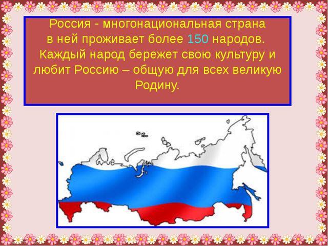 Россия дружная страна. Презентация для дошкольников