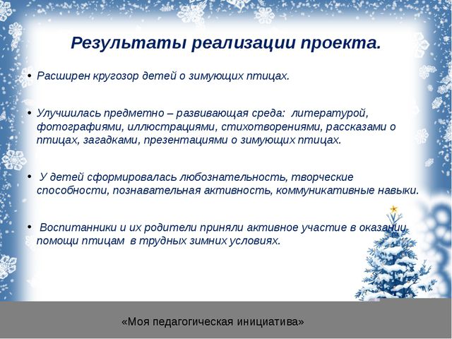 Зимующие птицы для детей средней группы