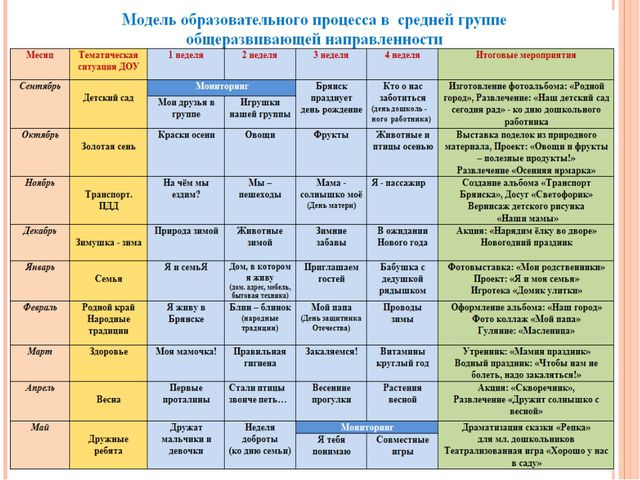 Построение образовательного процесса в ДОУ