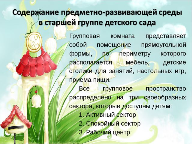 Организация предметно-развивающей среды в старшей группе