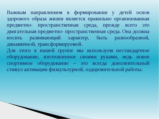 Нестандартное оборудование для спортивного уголка в детском саду