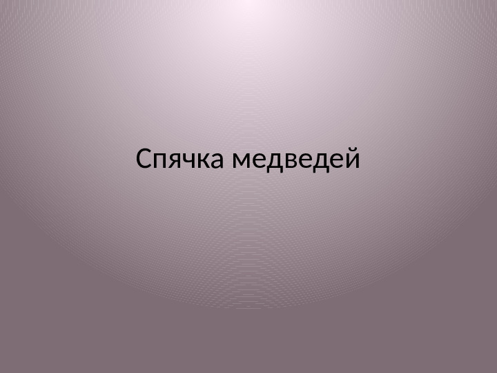 Спячка медведей. Презентация для детей