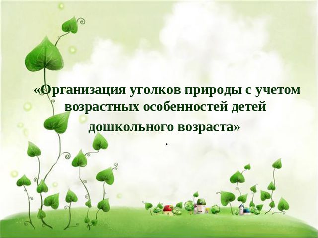 Организация уголков природы с учётом возрастных особенностей детей дошкольного возраста