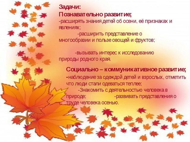 Осень. младший дошкольный возраст