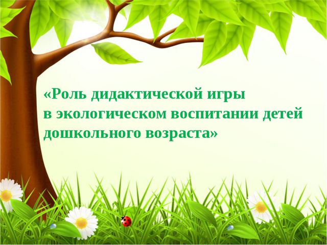 Дидактические экологические игры