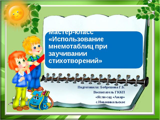 Заучивание стихотворений с помощью мнемотаблиц