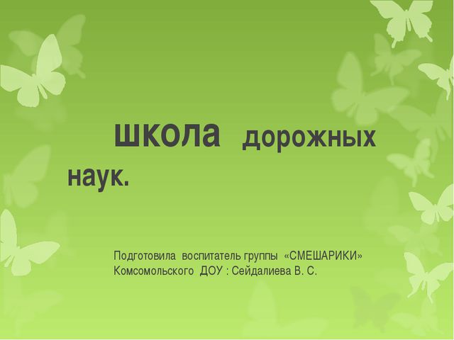 Школа дорожных наук